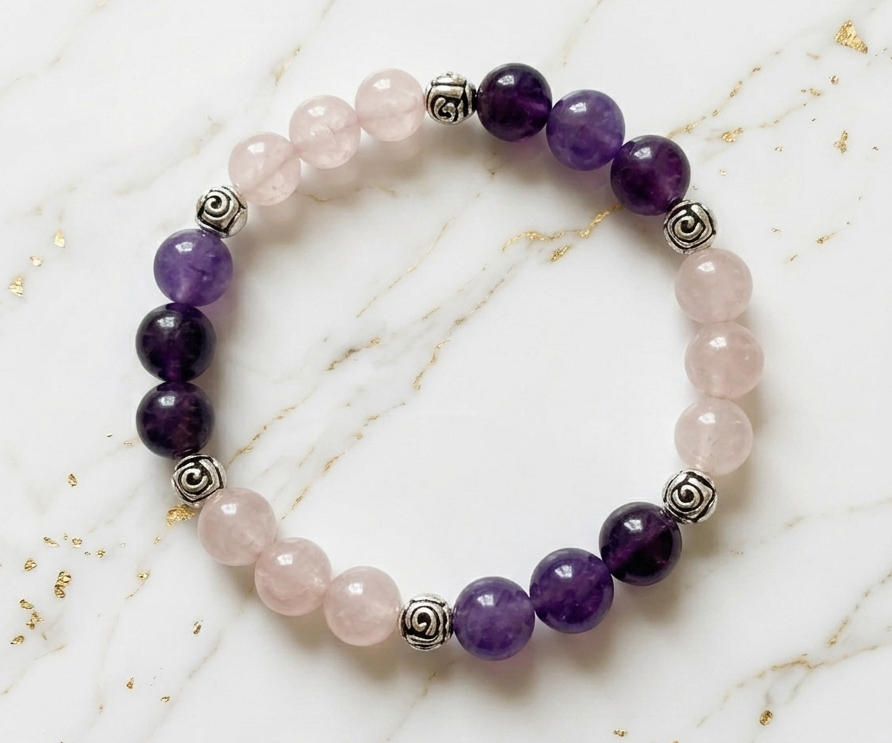 Rose Quartz + Purple Agate